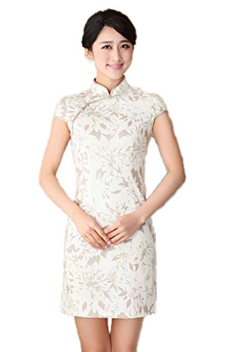 AvaCostume Women's Chinese Hand-painted Knee-length Qipao Dress