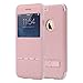 I3C iPhone 6 Plus Case, iPhone 6S Plus Case, iPhone Case Flip with Window Folding Folio Flip Leather Cover Case Full Protective Slim Magnetic Closure Kickstand for 5.5 Inch iPhone 6 6S Plus Rose Gold