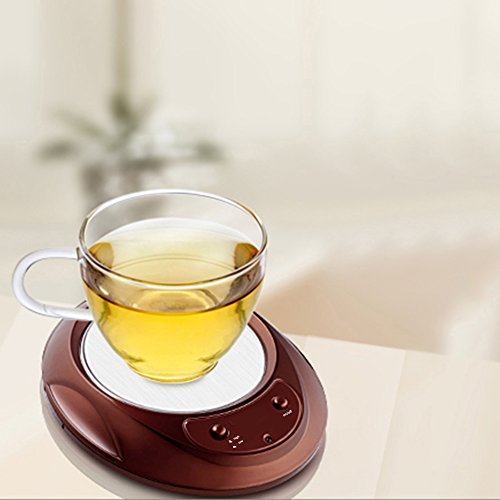 SHZONS Cup Warmer, Electric Cup Heater Thermostat Milk Heat Insulation Plate Tea Beverage Mug Warmer for Office Home with Non-Slip Foot Pad,110V - Thumbnail 6