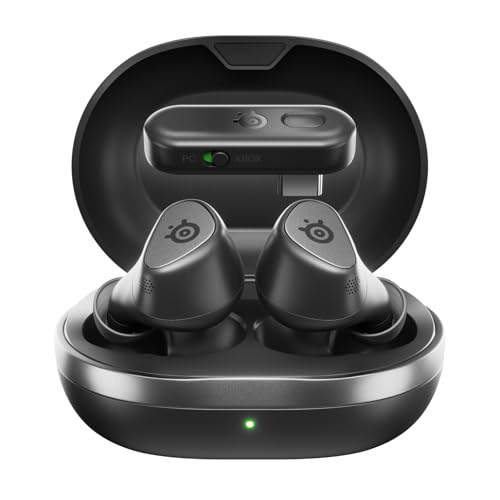SteelSeries Arctis GameBuds für Xbox – Wireless In Ear Gaming Kopfhörer – 2,4GHz + BT 5.3 – ANC/Transparenzmodus –Wasserbeständig IP55 – 40H Batterie – Drahtloses Laden –Xbox, PS5, PC, Switch 2, Mobil