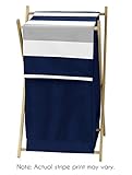 Baby/Kids Clothes Laundry Hamper for Navy Blue and Gray Stripe Bedding