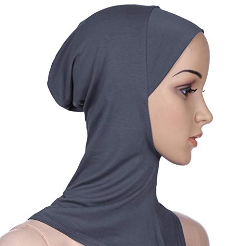 ZOMUSAR Clearance! Muslim Under Full Cover Scarf Cap Hijab Islamic Neck Cover Head Wear Cap (Gray)