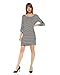 Striped 3/4 Tabbed Sleeve Midi T Shirt Dress Elain & J
