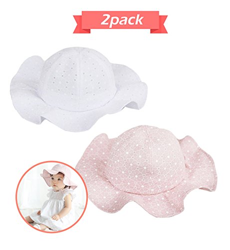 Sumolux Infant Toddlers Zutano Baby Girls Eyelet Hollow Wide Brim Sun Protection Summer Hat