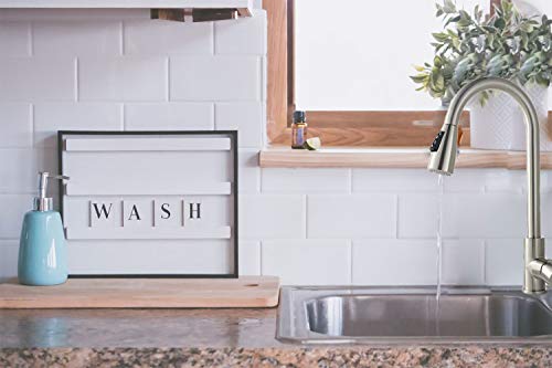 Kitchen Faucet, Stainless Steel Kitchen Sink Faucet, Single Handle High Arc Brushed Nickel Kitchen Faucets with Pull Down Swivel Sprayer, Pull Out Water Faucet for Kitchen, bar, Bathroom