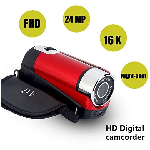デジタルビデオカメラ フルhd 270 回転1080p 16x高解像度6xデジタルズームビデオdvカメラレコーダーyoutubeビデオブログ用カメラビデオ Usレッド Amazon Việt Nam
