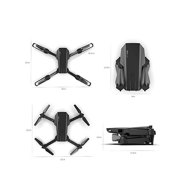 ZAKRLYB Luftkamera-Drohne, optischer Strömungs-Quadkopter, 4k HD-Falten-Dual-Kamera-Flugzeuge, 360-Grad-Rolle… – Bild 3