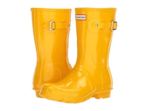 Hunter Womens Original Tall Gloss Waterproof Rubber Rain Boot Wellington - Yellow - 9