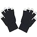 Plain Solid Color Touch Screen Gloves - Black