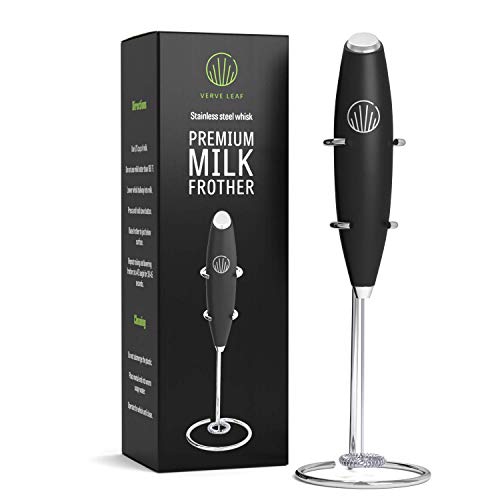 Verve Leaf Premium Milk Frother - Indulge and Enjoy a Morning "Cafe Style" Latte Just Like The Professional Baristas Make - Froth And Mix Anything From Milk to Bulletproof Coffee, Hot Chocolate And Matcha.
