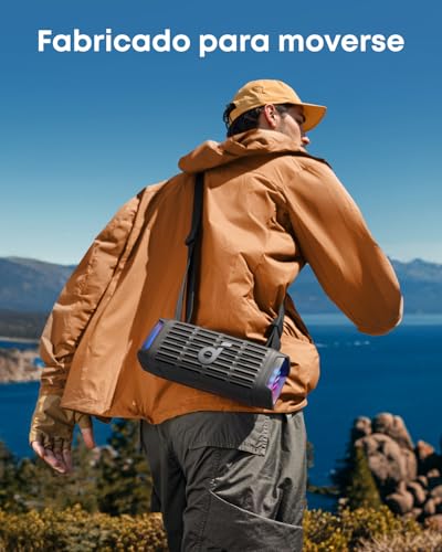 Soundcore by Anker Boom 3i Bocina Bluetooth Portatil, hasta 16h, 50W Potencia, IP68 Flotante Resistente Agua Salada, BassUp 2.0, Bluetooth 5.3, Ideal para Pesca, Camping Exteriores, Regalos para mamá