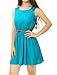 Allegra K Women Strappy Shoulders Sleeveless Belted A Line Dress