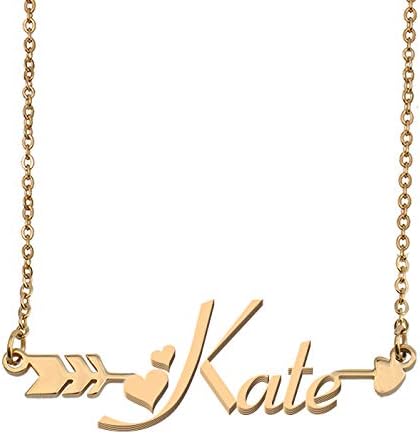 Aoloshow Customized Custom Name Necklace Personalized - Custom Any Initial Name Arrow Horizontal Monogrammed Necklace Gift for Womens Girls
