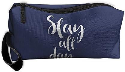 Slay All Day - Popular Motivational Quote Toiletry Bag Multifunction Cosmetic Bag Portable Makeup Pouch Travel Hanging Organizer Bag