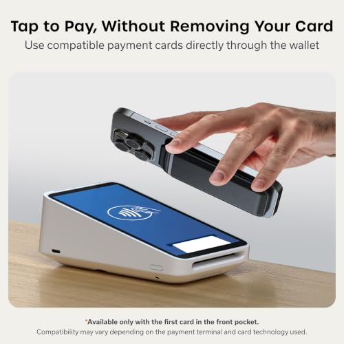 Satechi Magnetic Magsafe Wallet, Double Flap Stand Card Holder, 4 Slots with Front NFC Pass-Through, Adjustable Phone Attachment for iPhone 17/16/15/14/13/12, Travel Accessory