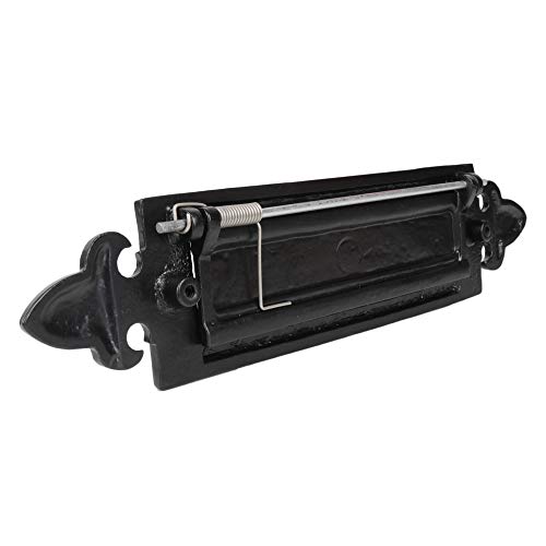 SKANDH Iron Black AntiquePowder Coated 14.5" X 3" Inch Letter Plate Mail Slot For Front Door