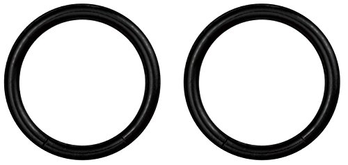 Pair of 2 segment rings: 14g 1/2" surgical steel black titan…