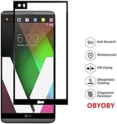 LG V20 Screen Protector Glass (Full Screen Coverage), Bye-Bye-Bubble LG V20 Tempered Glass Screen Protector.OBYOBY