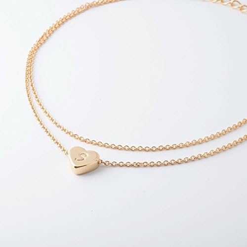 Initial Anklet Double Layered Initial Anklet/ 16k Plated Gold Rose Gold White Gold/Wedding bridemaids Mother's day Christmas gifts
