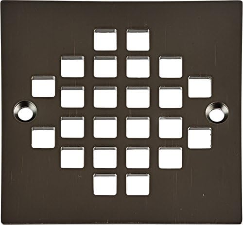 4 -1/4 inch OD Square Heavy Forged Brass Shower Strainer with 3 -3/8 inch Screw Holes- Oil Rubbed Bronze