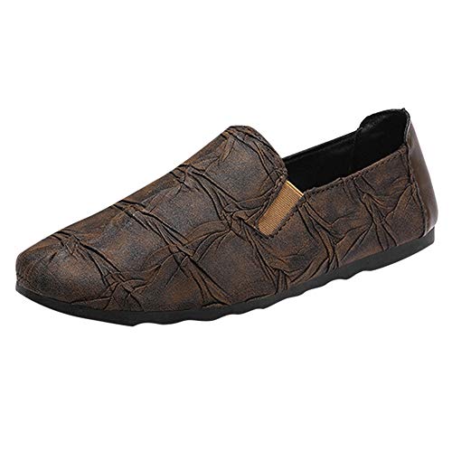 Mens Soft Loafer,Realdo Men's Fashion Comfortable Wild Shoes Fashion Peas England Casual Lazy Shoes(US 8,Brown)
