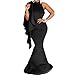 Bodycon4U Women's One Shoulder Ruffled Mermaid Long Maxi Evening Dress Gown