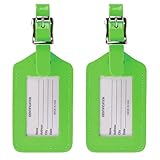 Lewis N. Clark 2-Pack Neon Leather Luggage Tag, Green, One Size