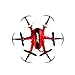 JJRC H20 Nano Hexacopter 2.4G 4CH 6Axis Headless Mode RTF RC Quadcopters with 4 LED lights and 2 batteries Red (Red)