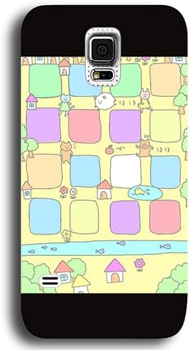 Amazon Samsung Galaxy S5 ケース 可愛いアイコン柄 Samsung Galaxy S5専用 ポリカーボネート製ハードケース ブラック ケース カバー 通販
