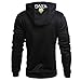 Fenghuo Men's Front Pocket King Hoodie Sweatershirt Black L