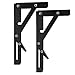 Folding Shelf Bracket Max. Load 220 lb, Black Paint Wall Mounted Shelf Bracket DIY Space Saving for Table Work Bench, Pack of 2 (8 Inch)