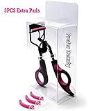 PREFER BEAUTY Eyelash Curler - With 3PCS Rose Refill Pads - No Pinching, Painless, Stylish Double-color, Ergonomic Spring-loaded Design Lash Curling Tools Kit for Eye Safety & Stunning Eyelashes
