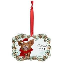 Ginger Kunekune Pig Christmas Ornament 2024