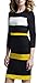 HOMEYEE Women's Voguish Colorblock Stripe Pencil Dress B275 (M, 3/4-Yellow)