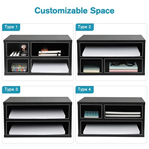 MaxGear Printer Stand with Storage, 2 Tier Wood Computer Printer Shelf