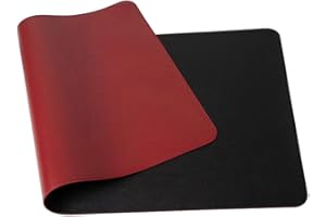 WIXUIPR Ergonomic Gaming Mouse Mat for Comfortable Extended Gaming Sessions Computer Keyboard Mouse Mat Leather Pad, Black + 