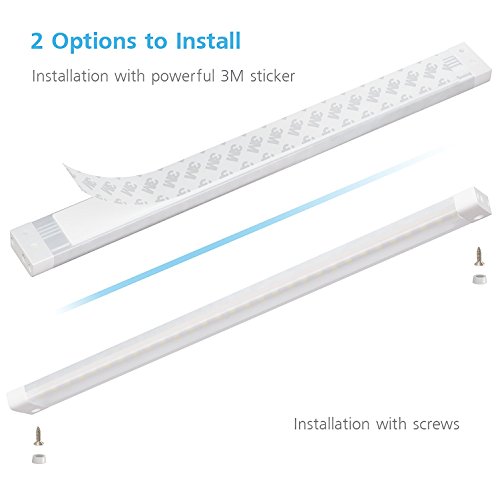 image for EShine White Finish 6 Panels 12 inch LED Dimmable Under Cabinet Lighti
