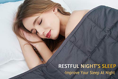 QueenKingHome Weighted Blanket 5 lbs for Adult Kids Teens | 100% Cotton Twin Size Heavy Blanket with Glass Beads for Children 40 to 60 Pounds (5lb 36\'\' x 48\'\')