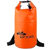 20LWaterproof Dry Bag , OXA Roll Top Closure Dry Sack with Dual Shoulder Strap, Durable Lightweight Premium Waterproof Dry Sack Bags for Kayaking Boating Rafting Swimming Fishing Snowboarding Orange