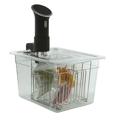 Houseables Sous Vide Container, Polycarbonate Tub, 12 Quart, 14x12x7 Inch, Single, Clear Water