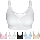 KIUGCO Womens Front Zipper Bra Wireless Push Up Everyday Sports Bras