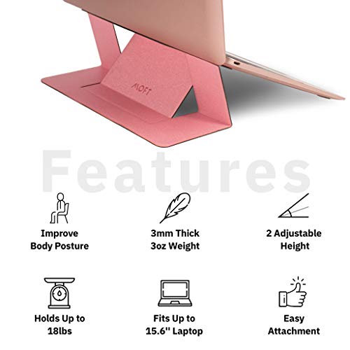 MOFT Laptop Stand, Invisible Lightweight Laptop Computer Stand, Compatible with MacBook, Air, Pro, Tablets and Laptops up to 15.6â€, Patented,Pink