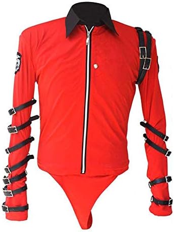 Michael Jackson Jacket Classic MJ Bad Novelty RED Bodysuit PRO Series Cool for Performance Leotard England US Style
