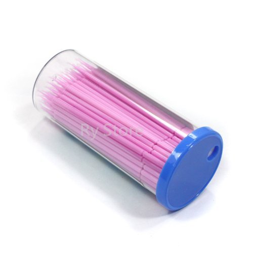 ReNext 200 Pcs Disposable Micro Brushes Cotton Swab Applicators Tube for Eyelash Extension Glue Removal Lashes Graft Tools S / M / L Size for Choose (S (1.0mm head))