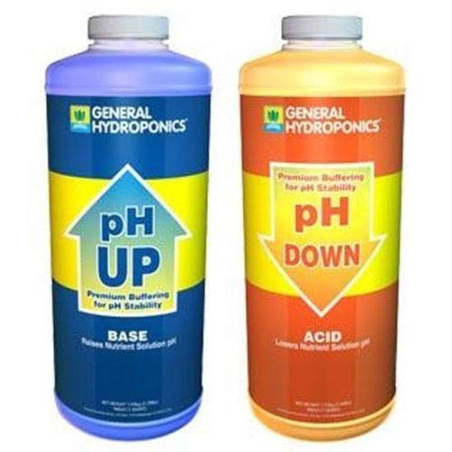 GH General Hydroponics pH Up and pH Down 1 Quart Combo Kit Water Adjuster Buffer (Best Ph For Hydroponics Weed)