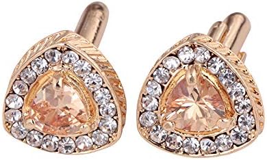 FakMe Classic Cufflinks for Men Cuff Links with French Diamond Crystal Shirt Sleeve Button
