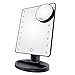 NEWQIBEAUTY Lighted Makeup Mirror with 16 LED Lights,Removeable 10x Magnification Spot Mirror,180 Degree Adjustable Rotation,Touch Screen Lighted Vanity Mirror
