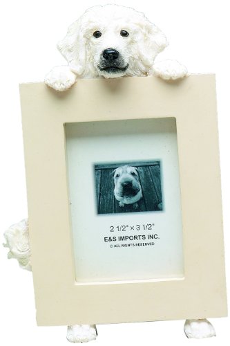 Great Pyrennes Picture Frame Holds Your Favorite 2.5 by 3.5 Inch Photo, Hand Painted Realistic Looking Great Pyrennes Stands 6 Inches Tall Holding Beautifully Crafted Frame, Unique and Special Great Pyrennes Gifts for Great Pyrennes Owners