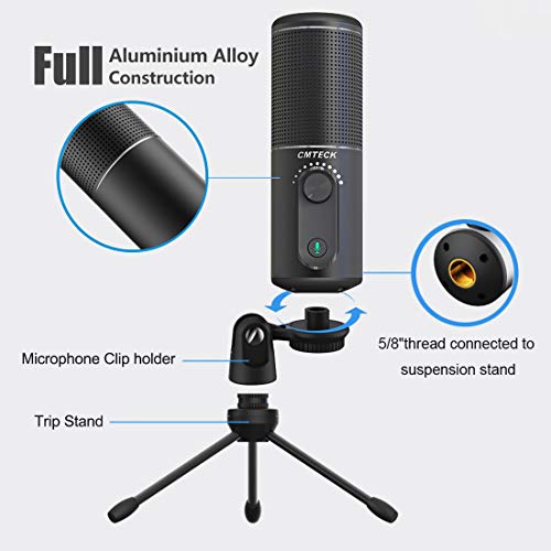 USB Computer Microphone, CMTECK XM520 Recording Mic for PC Laptop