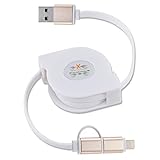 TecBillion 2-in-1 Universal Android and iOS Retractable Lightning to USB Cable-Free Charger for iPhone 6s 6sPlus 6 6Plus 5 5s iPad iPod Samsung HTC Nexus Nokia Sony and Other Andriod Device